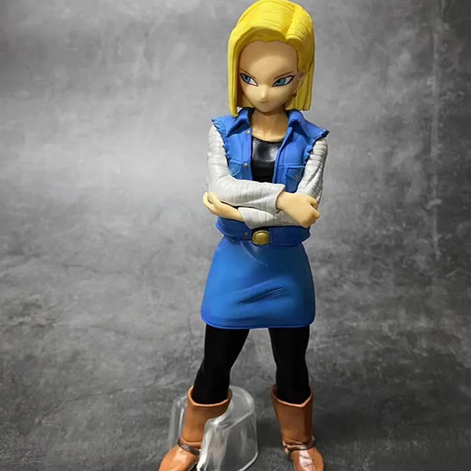 25CM Dragon Ball Z Android 17 18 Anime Figure Android 18 PVC Action Figures Collection Model Toys for Children Christmas Gifts