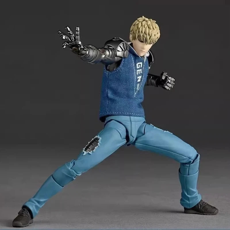 18cm Ko Revoltech Amazing Yamaguchi Genos Action Figure One Punch Man Articulated With Swappable Heads Hands Bonus