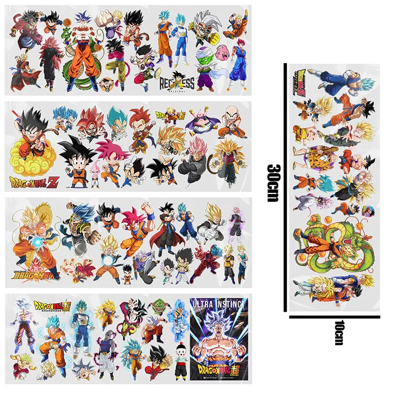 Son Goku Cartoon Transfer Sticker Anime Dragon Ball Permanent UV DTF Sticker Waterdichte DIY Sticker Water Cup Decorate