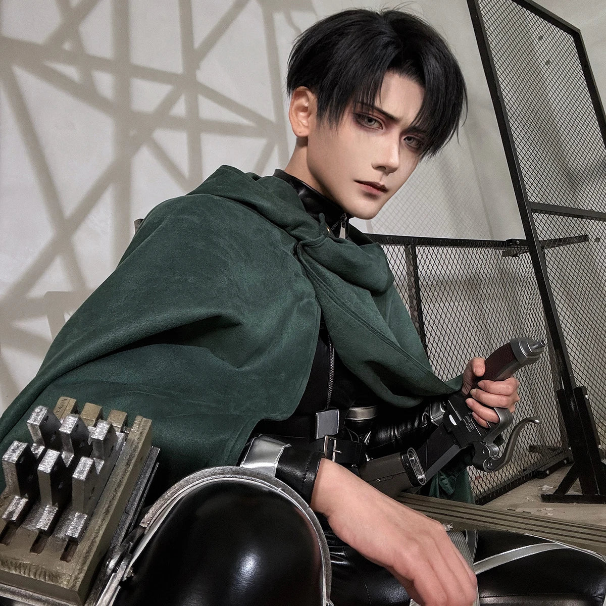 HOLOUN Anime Levi Eren Jaeger Mikasa Ackerman Armin Arlert Hanji Cosplay Costume Unisex Survey Corps Cloak Jacket Embroidery