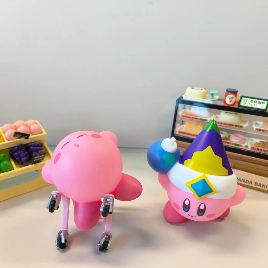 8Pcs/Set Games Star Kirby Anime Figure  Cute Cartoon Pink Kirby Mini Figure Decorative Collection Toy For Children's Gifts
