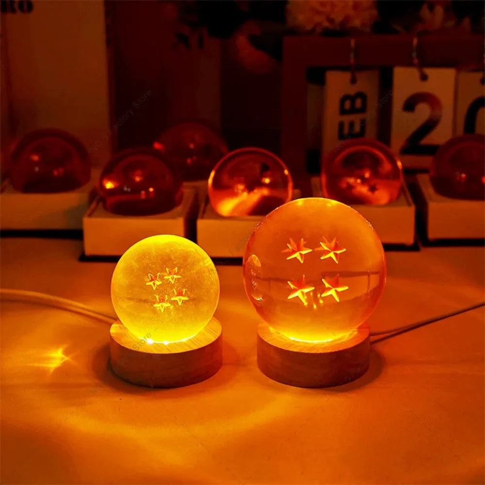 Dragon Ball crystal ball lamp Dragon wishing ball Led nightlight mini anime character crystal ball desktop ornaments gift toys