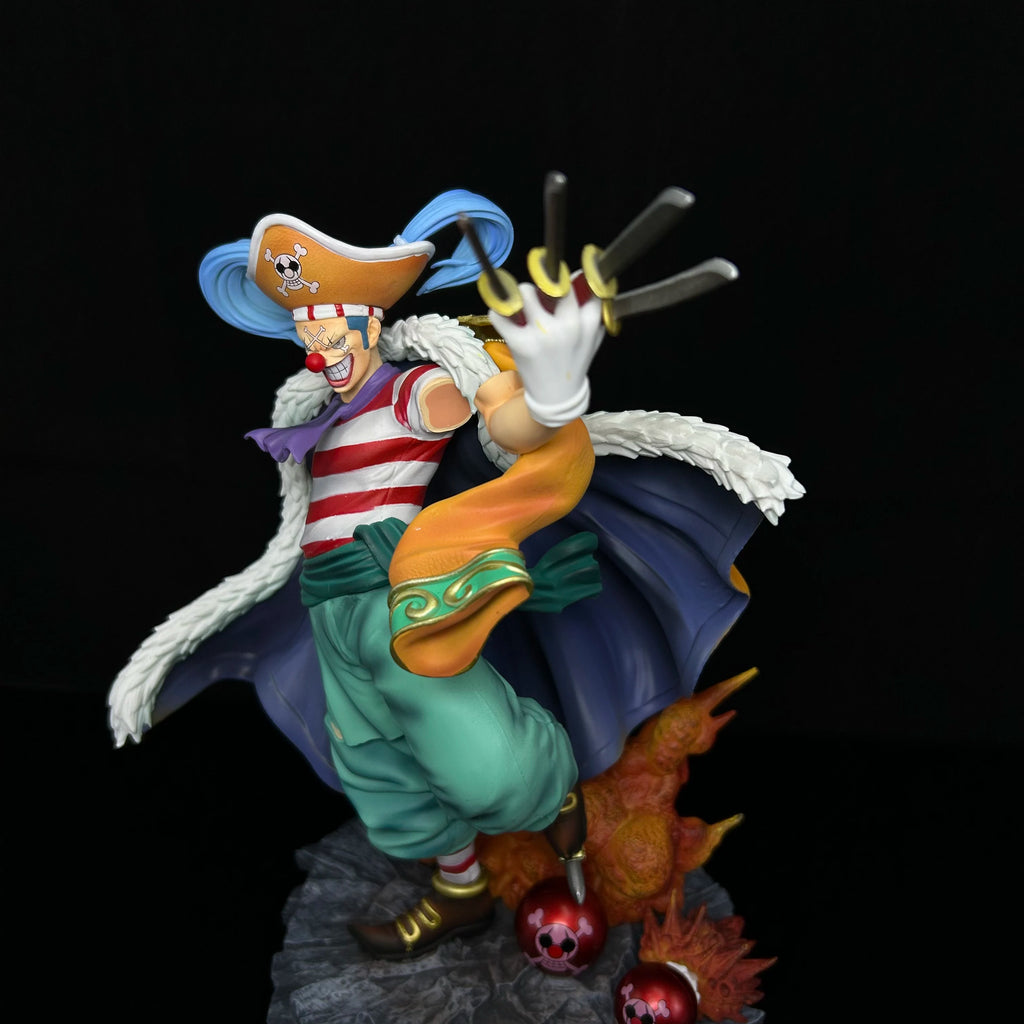 26cm/10.24in One Piece Buggy The Man of the Grand Line Four Emperor Model Statue Anime Figure