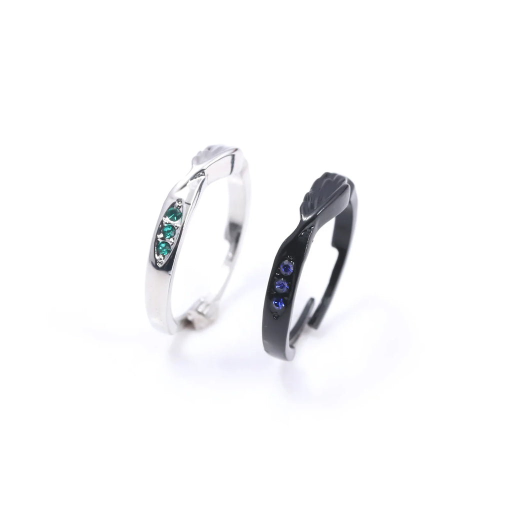 Brdwn Attack on Titan Unisex Eren Jager Mikasa Ackerman Cosplay Halloween Lovers Couple Ring