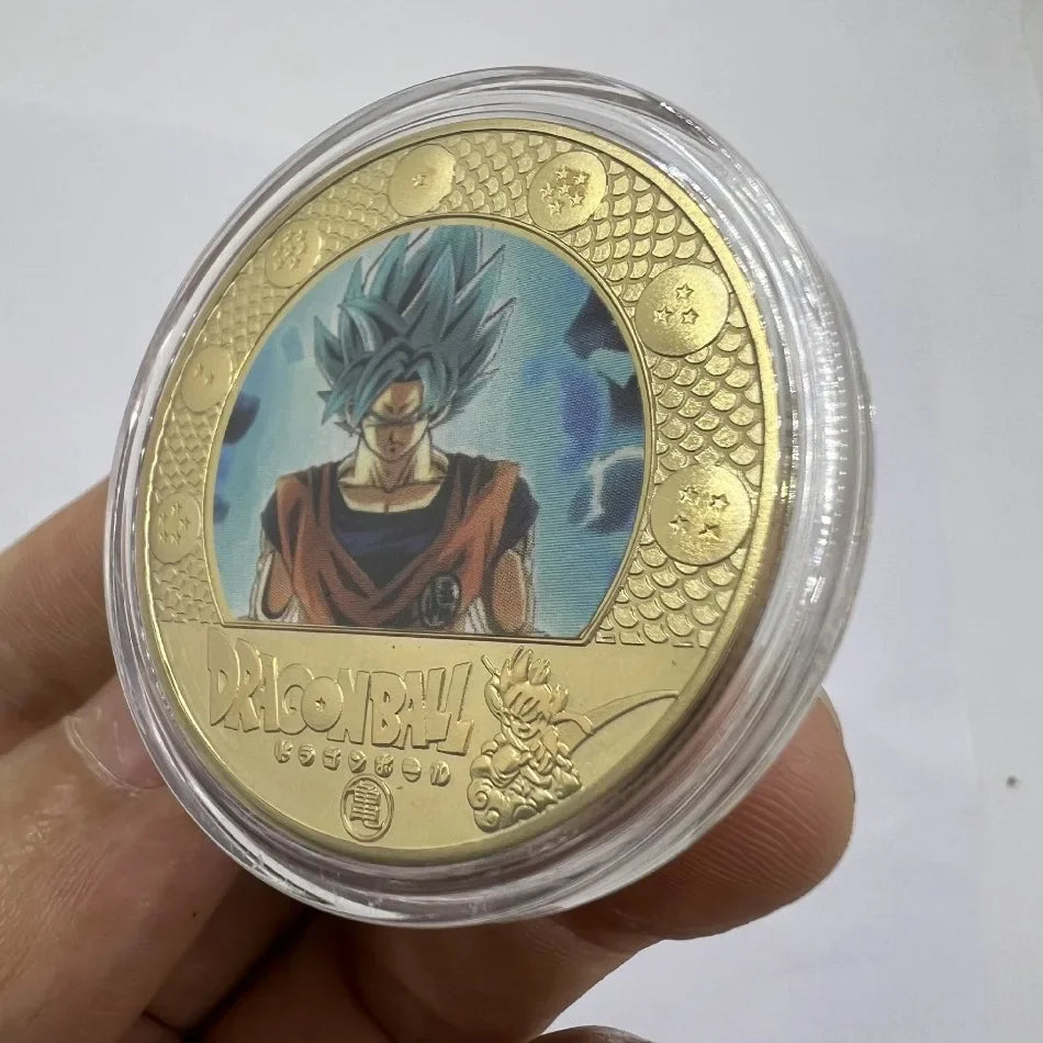 10CPS2026 New Dragon Ball Z 10th Anniversary Coin Keychain Metal Crafts Die-casting Sticker Badge Bag Pendant Accessories