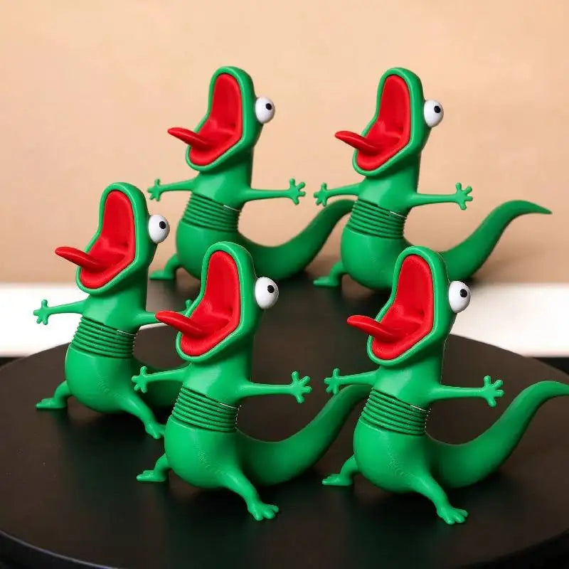 Novelty Green Lizard 3D Print Ornament Cartoon Tom Lizard Figurine Statue Desktop Decoration Ornament Collectible Model Gift