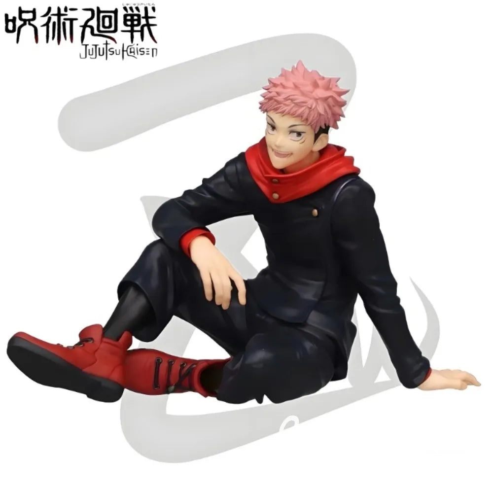 8cm/3.1in Anime Jujutsu Kaisen Figure Sitting Posture Itadori Yuji  Action Figure PVC Statue Collectible Model Toys Gifts