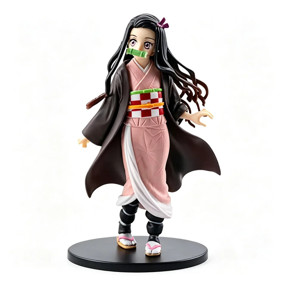 Demon Slayer Kimetsu no Yaiba Figure Kamado Tanjirou Agatsuma Zenitsu Nezuko PVC Model Toys Anime Character Warrior Figure