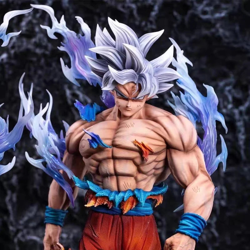 42cm Dragon Ball Ultra Instinct Goku Large Size PVC Figure Replaceable Double Head Statue Collectible Anime Model Toy Decor Gift