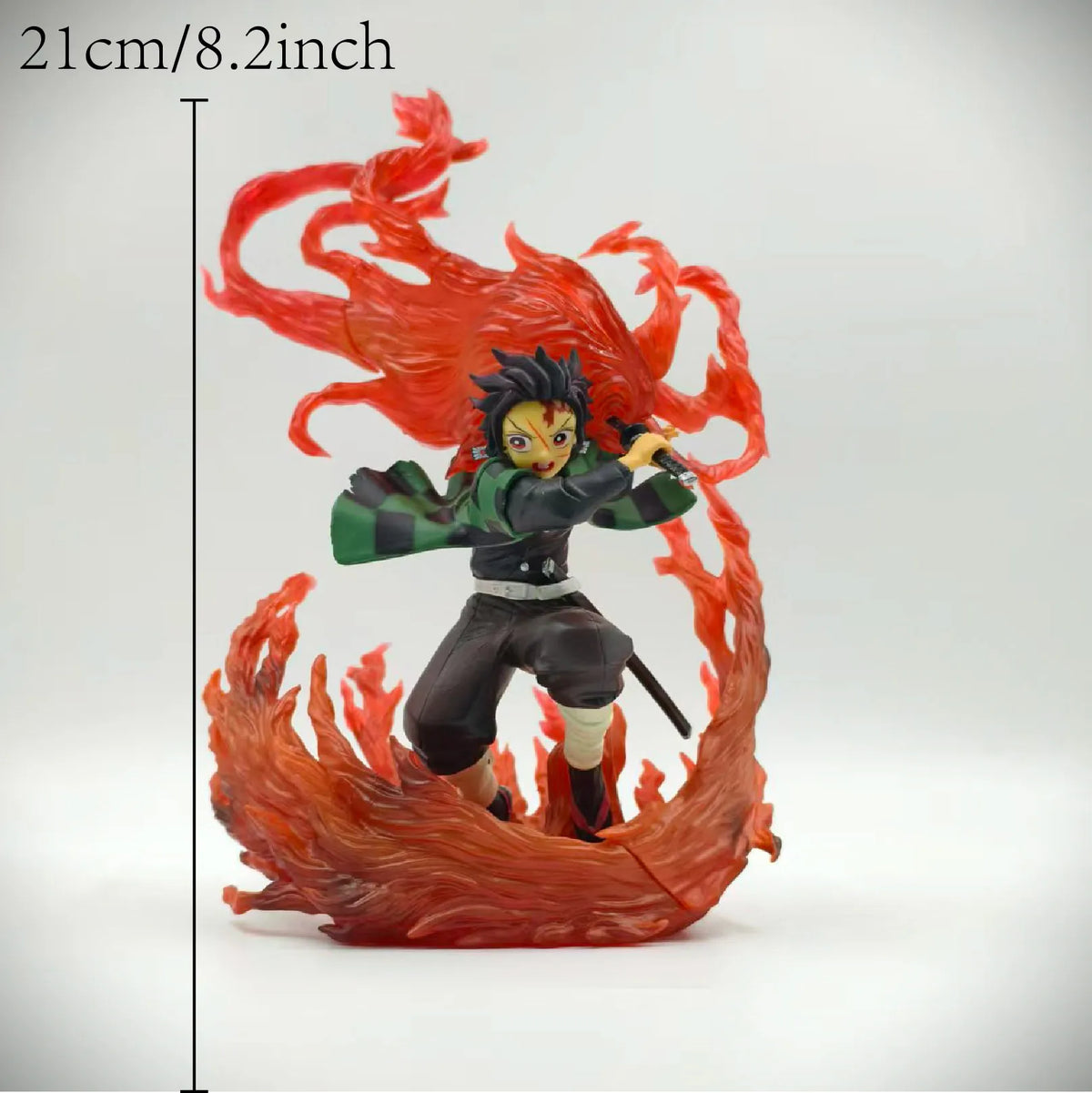 21cm 8.2 inch Anime Kamado Tanjirou Action Figures Pvc Statue Desktop Ornamen Collection Statue Model Decoration Room Toys Gifts