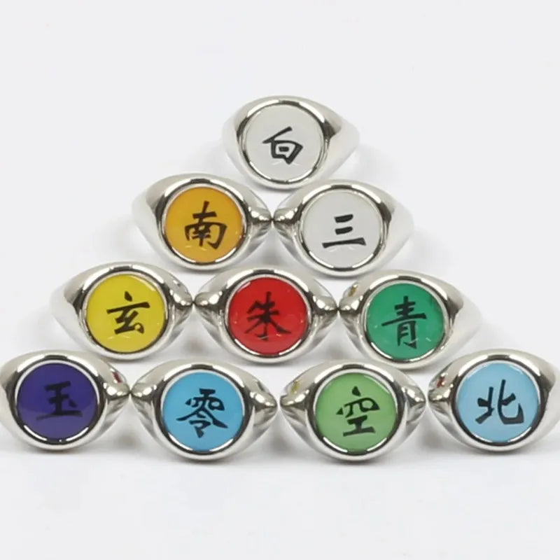Hot Anime Ring Cosplay Akatsuki Itachi Pain Metal Finger Adult Ninja Props Accessories Cool  Jewelry Gift Adjustable Size
