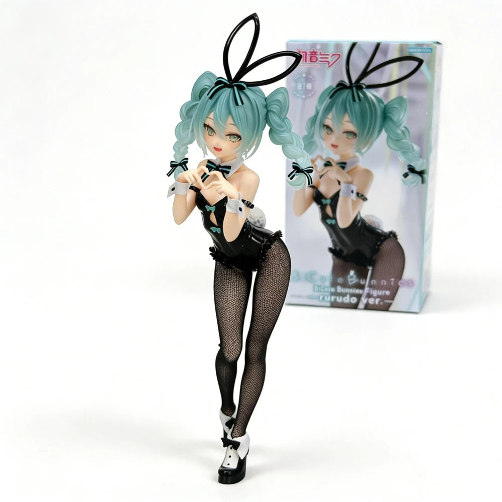23CM Hatsune Miku Figure Vocaloid Anime BiCute Bunnies Figure Model Character Toy Gift Collection Ornaments Scene Decoration PVC