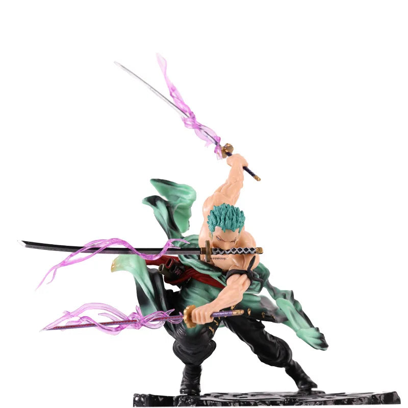 One Piece Roronoa Zoro Three Thousand Worlds Pop Action Figure Double Headed Three Sword Style Pvc Boxed Model Ornament