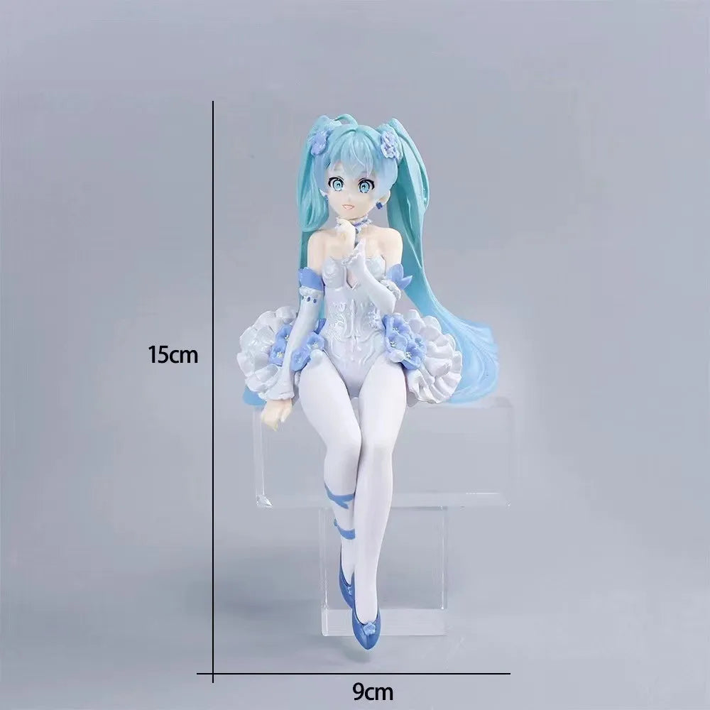 New Anime Hatsune Miku Action Figure Kawaii Collection Model Pink Sakura Kawaiii Doll Collectible Toys Cake Decor