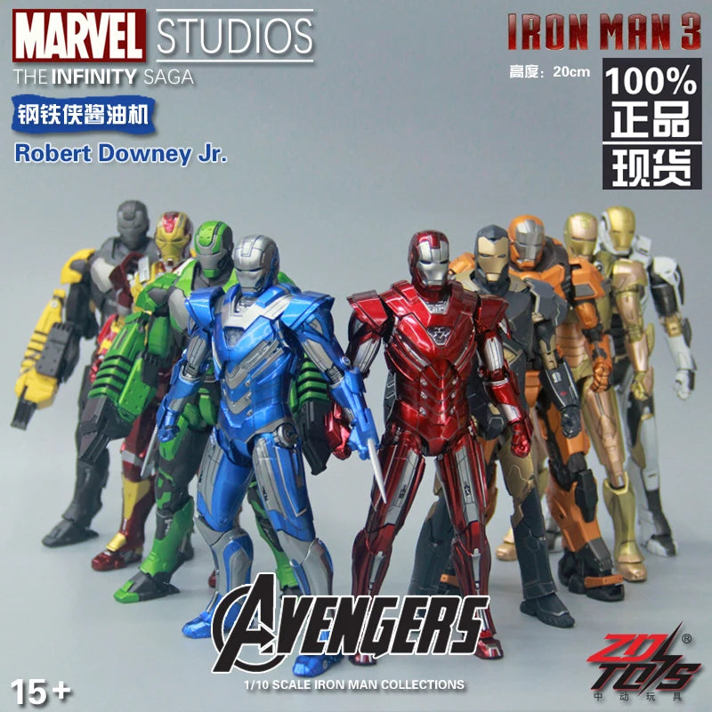 ZD Toys Marvel Studios Iron Man MK3 Action Figure MK35 MK24 MK40 MK38 Tony Stark Ironman Figure Action Collect Toy Gift