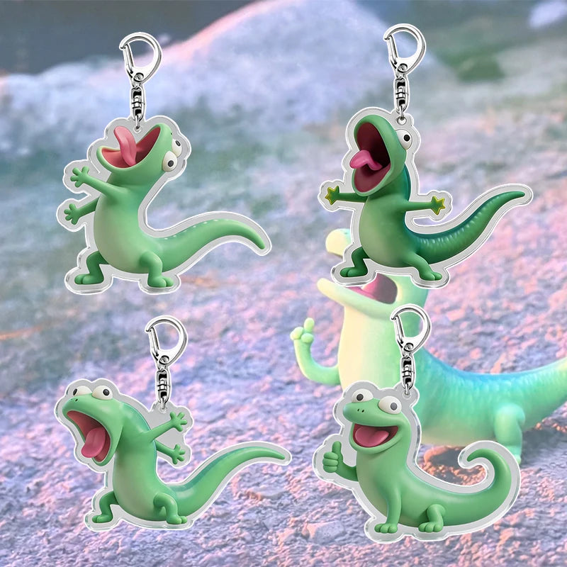 Green Lizard Hoppers Supplies Anime Figure 3D Printed Desktop Ornaments Cartoon 2D Funny Tom Keychain Backpack Pendant Charm 도마뱀