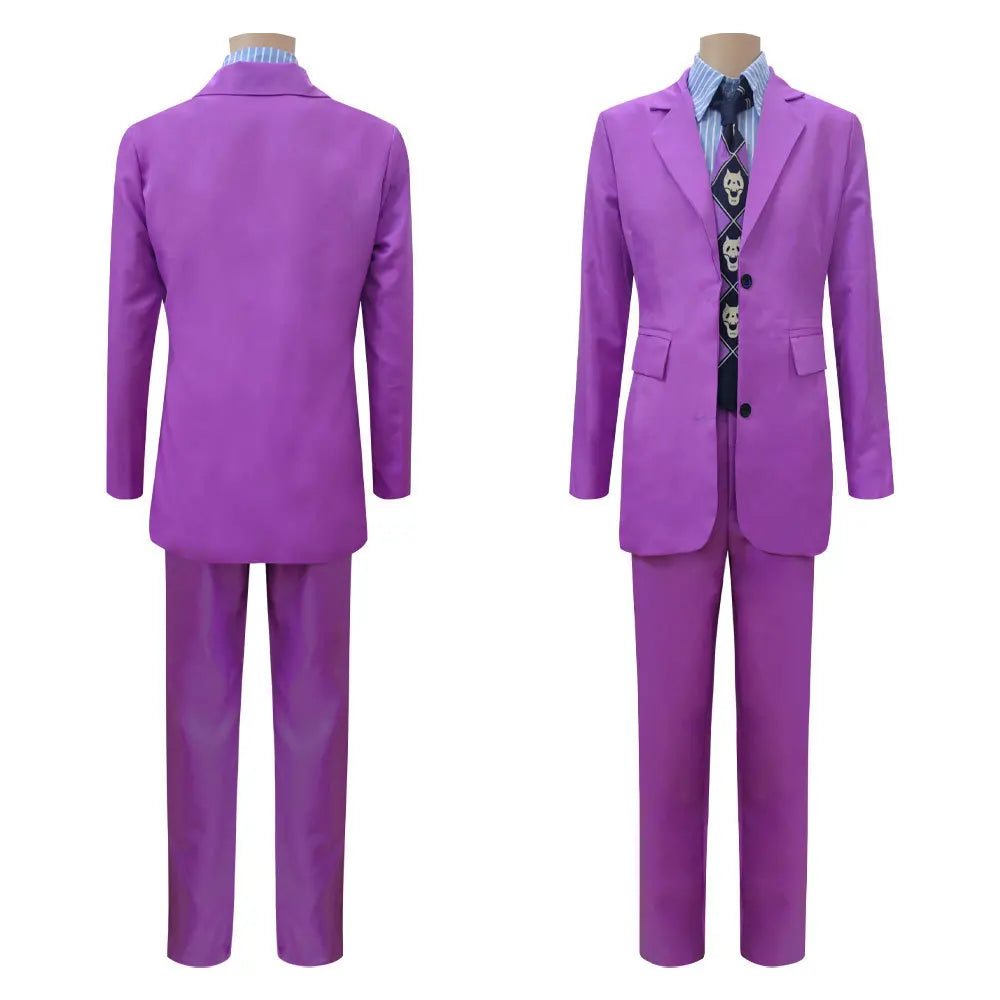 JoJo's Bizarre Adventure Kira Yoshikage Suits Coat Shirt Pants&Tie Men Anime Cos Outfit For Halloween Carnival Party Cos Costume