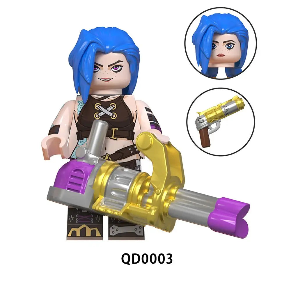 【In Stock】QD001-QD008 Arcane Figure Jinx Vi Anime Figure Jayce Viktor Figurine Statue Model Collection Q Version Decoration Toys