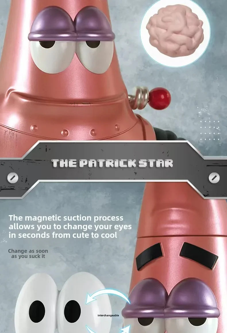 New Patrick Mechanical Style Model 360° Waist Rotation SpongeBob Series Collection of Ornaments PVC Large Figure Toy Gifts