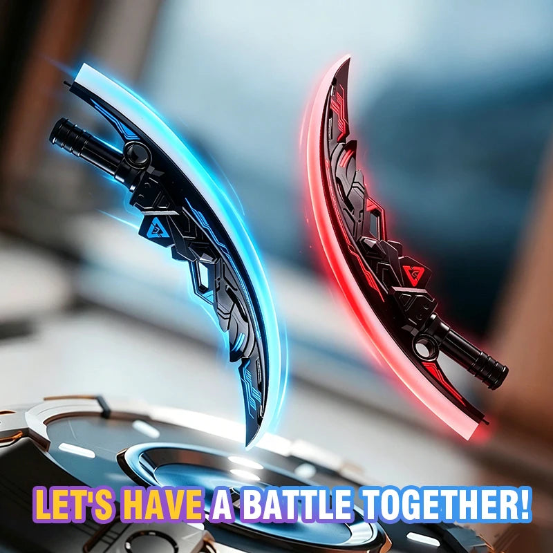 Lightsaber Sword Toy Dual Splicable Luminous Moon Blade with Sound Effect 7 Adjustable RGB Light Modes for Cosplay Party Gift