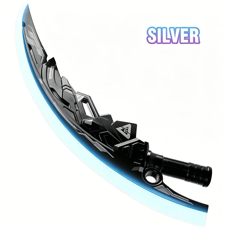 Lightsaber Sword Toy Dual Splicable Luminous Moon Blade with Sound Effect 7 Adjustable RGB Light Modes for Cosplay Party Gift