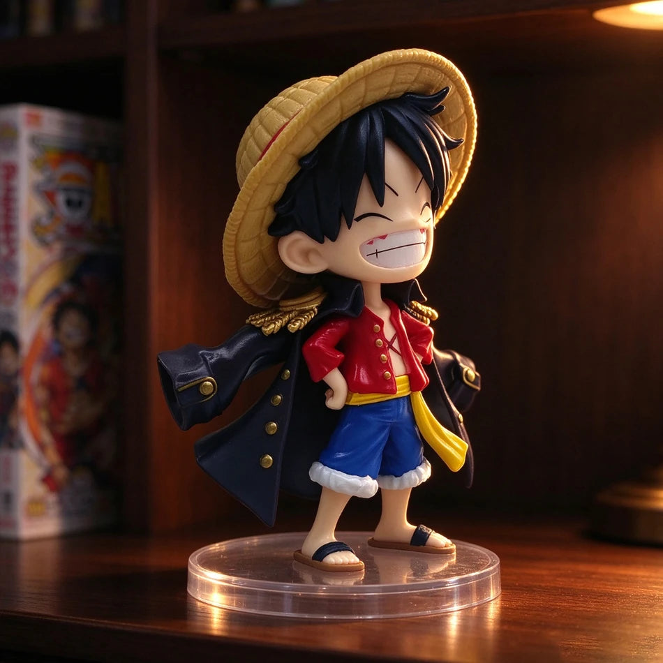 2027 Hot sale Bandai One Piece Anime 12cm Smiling Luffy Action Figure with Cloak PVC Collectible Figurine 1 sold