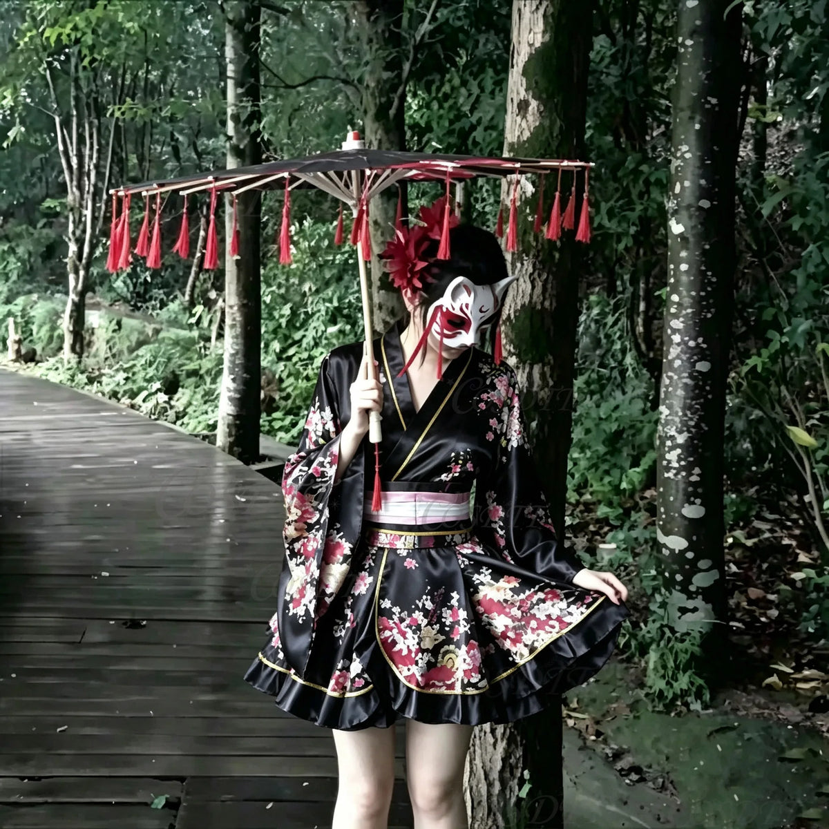 Kimono traditional Japanese women's clothing Sakura Yukata Haori Japanese style Kawaii girl anime cosplay stage performance cost