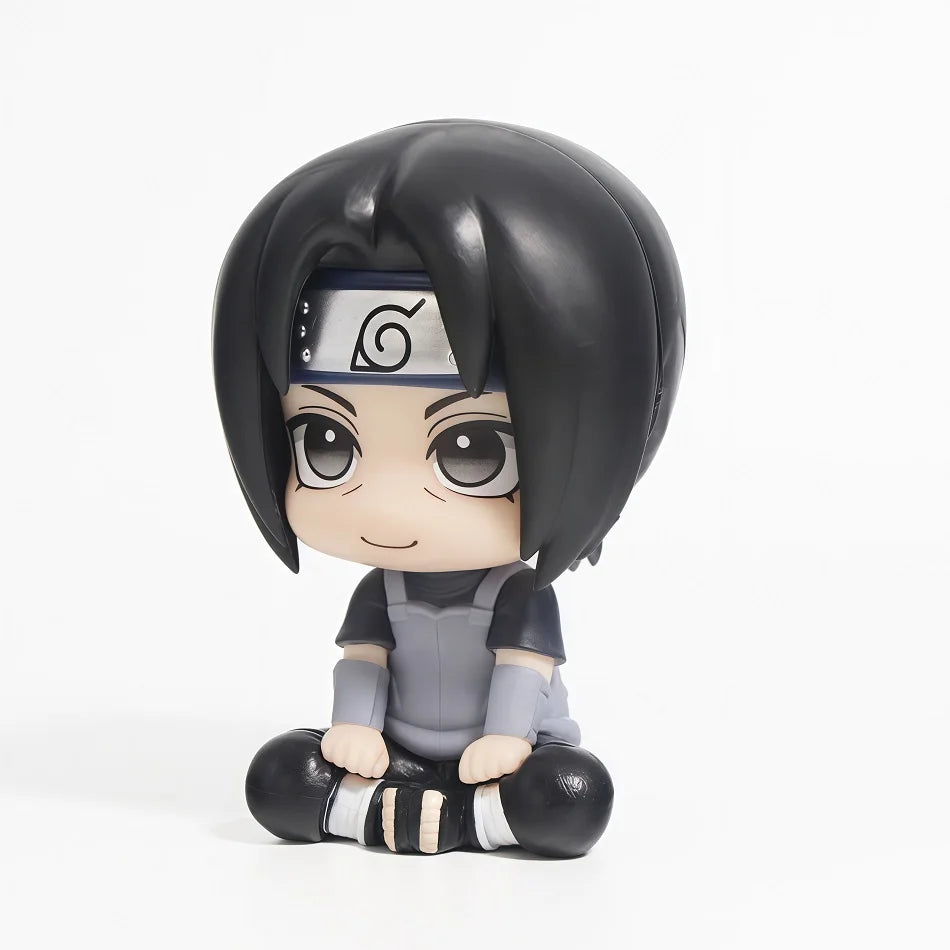 Naruto Chibi Figures Q Version Sitting Anime Figurines Sasuke Itachi Kakashi Gaara Hinata Sakura Collectible Desk Decor Gift