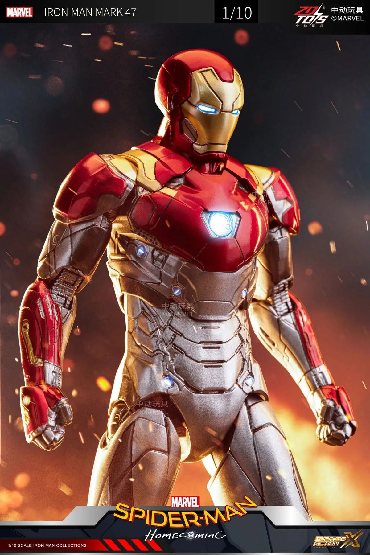 ZD Iron Man Figure Legends Iron Man Mk41 Mk47 Tank MK24 Iron Patriot 2.0 MK35 Red Snapper 1/10 Scale Iron Man Collections Gift