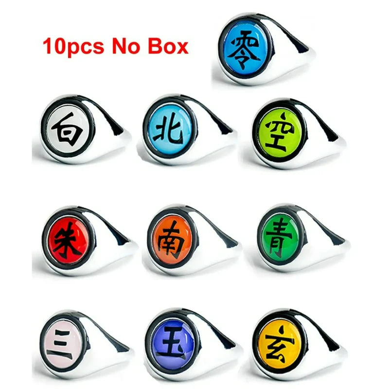 Hot Anime Ring Cosplay Akatsuki Itachi Pain Metal Finger Adult Ninja Props Accessories Cool  Jewelry Gift Adjustable Size