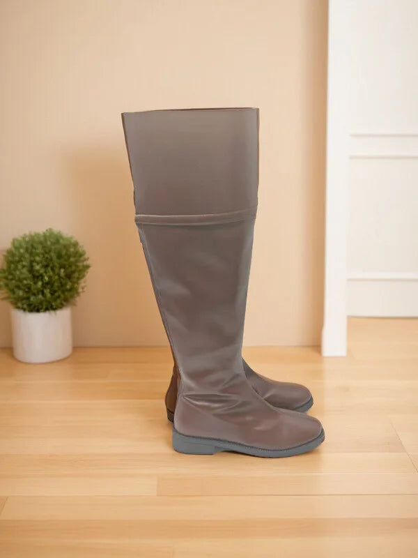 Attack on Titan Cosplay Brown Knee-high Long Boots Anime Ensemble Three Sheets of Paper Team Uniform Custom-made Shoes