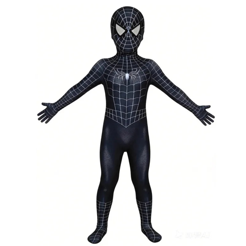 Halloween Role‑Play Bodysuit Stretchy Full Jumpsuit With Headcover Hero Themed Outfit For Cosplay Enthusiasts