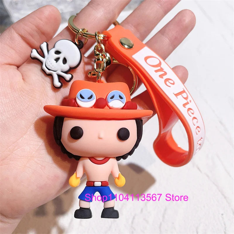 One Piece Luffy Keychain Monkey D. Luffy Roronoa Zoro Cartoon Character Ornament Key Bag Pendant Clothing Accessories