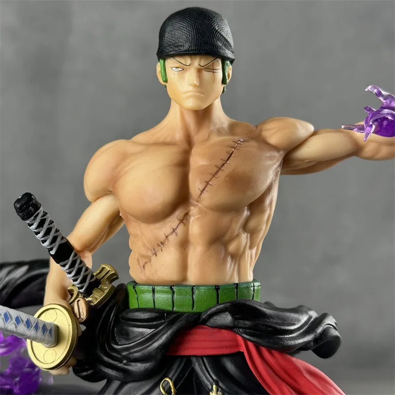 33cm One Piece Roronoa Zoro Enma Sword Wielding Standing Pose Anime Figure Statue Desktop Decoration Gift