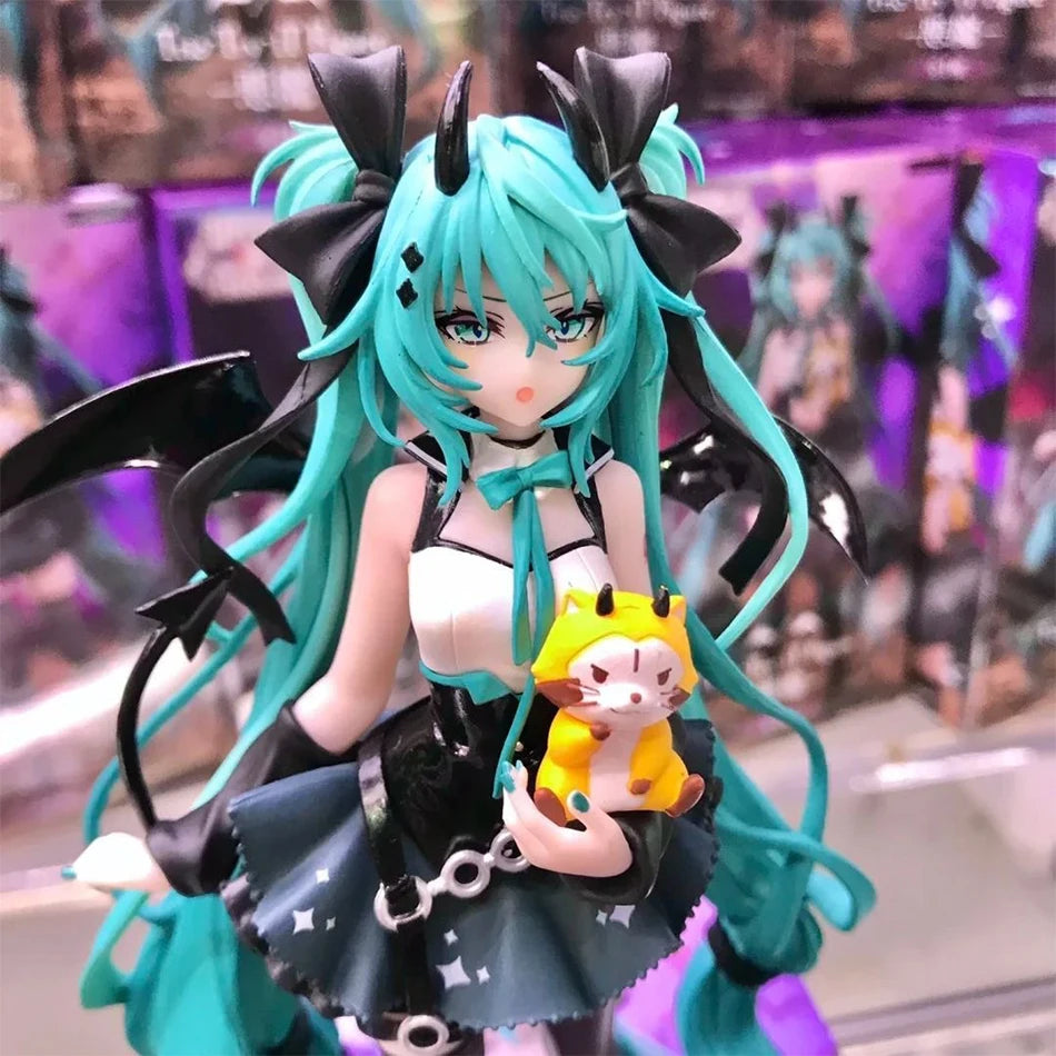 21CM Hatsune Miku X Cinnamoroll Raccoon Demon Kuromi Kawaii Anime Peripheral Figure PVC Action Figure Model Doll Toy Gift