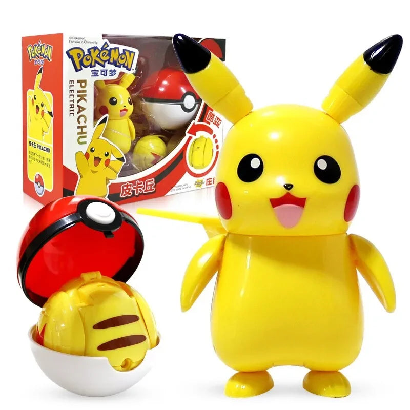 Deform Pokemon Pokeball Greninja Lucario Ball Action Figure Toy Set Mew Pikachu Dragonite Snorlax Venusaur Blastoise Elf Monster