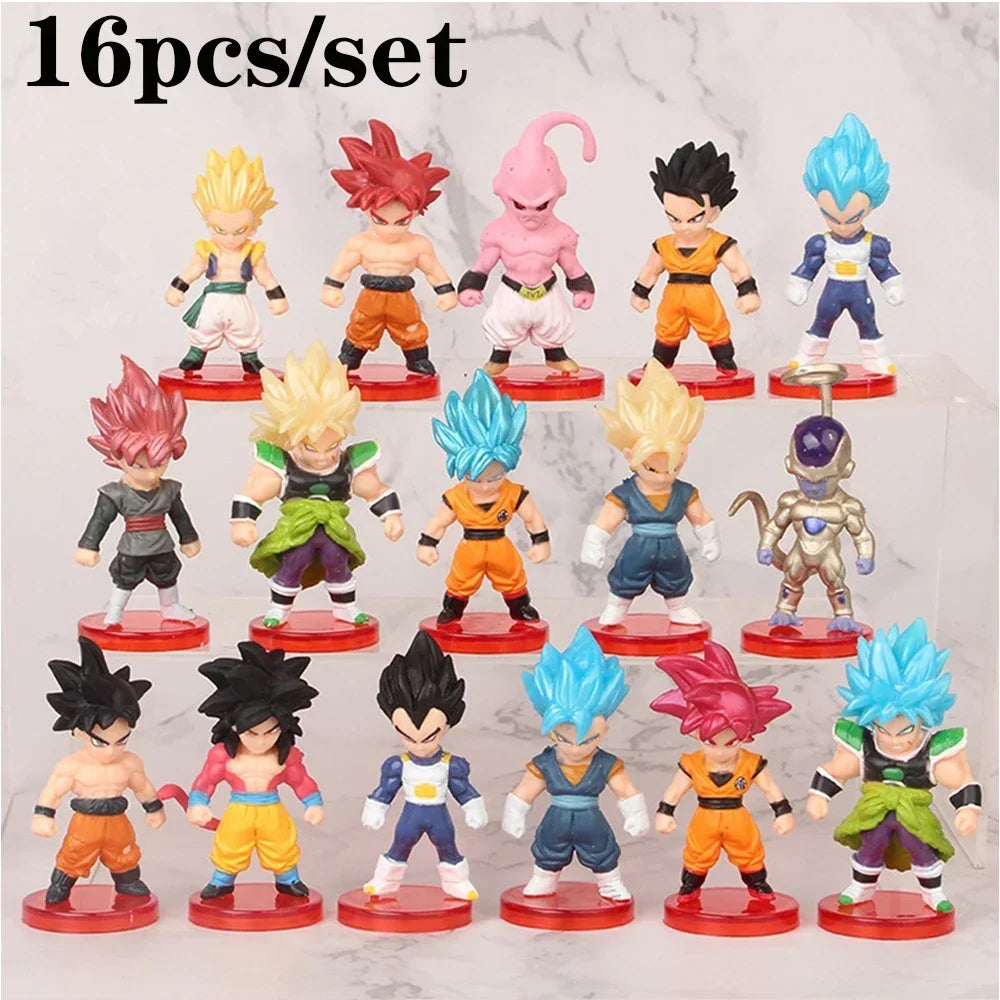 Gen 1 and Gen 2 Dragon Ball Super Saiyan Goku Vegeta artoon figurine Action Mini Figures Dolls Model Action Statue Toys Gifts