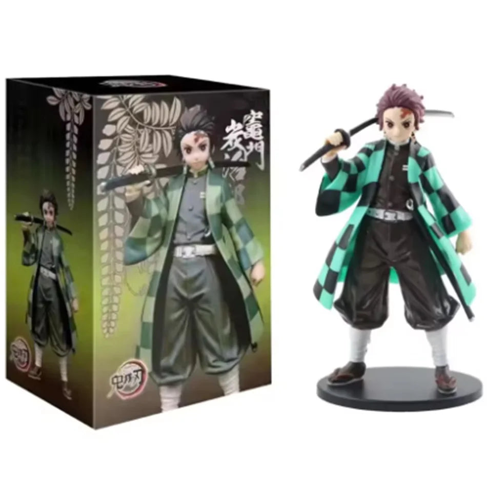Demon Slayer Kimetsu no Yaiba Figure Kamado Tanjirou Agatsuma Zenitsu Nezuko PVC Model Toys Anime Character Warrior Figure