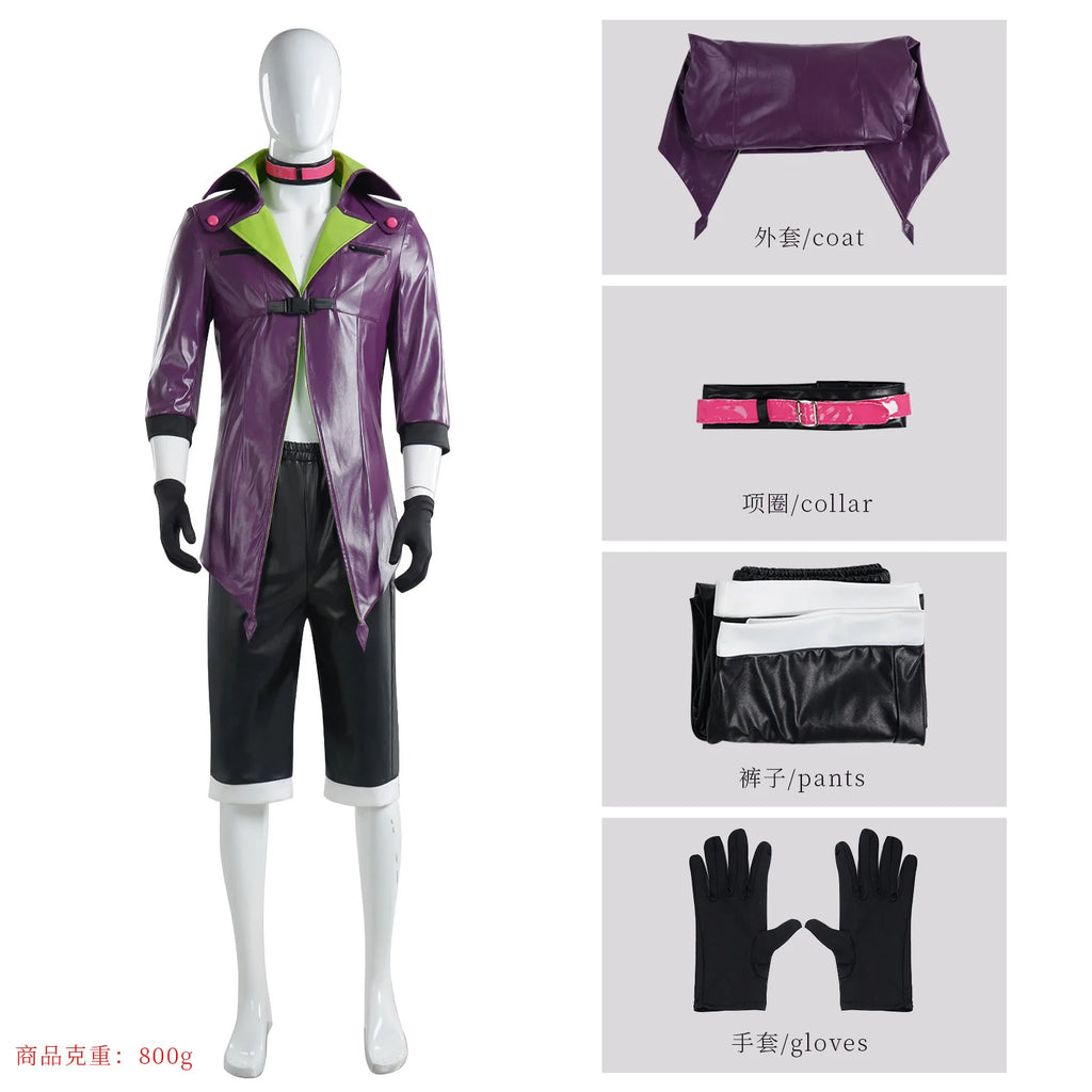4PCS Jieke Cosplay Halloween Book Week Harley Fancy Cosplay Villain Criminal Costume Squad Quinn Monster Jacket Pants Adult