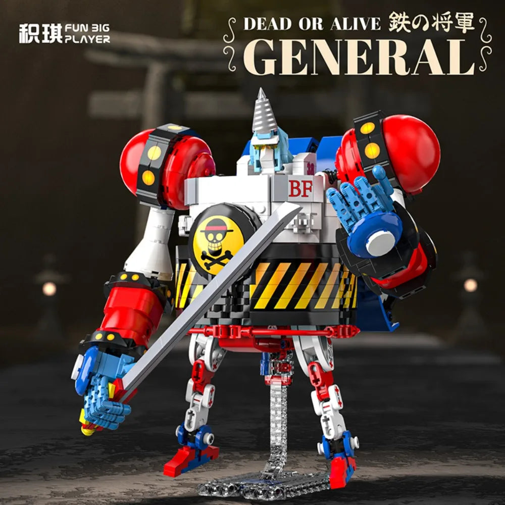 1156PCS Animation One Piece Francci Mecha Building Block JQ1105 MOC Tyrant Bear Robot Model Building Block Set Toy Gift