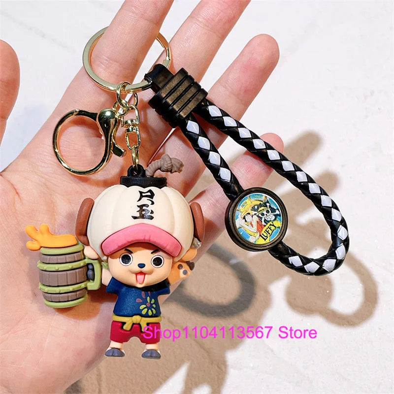 One Piece Luffy Keychain Monkey D. Luffy Roronoa Zoro Cartoon Character Ornament Key Bag Pendant Clothing Accessories