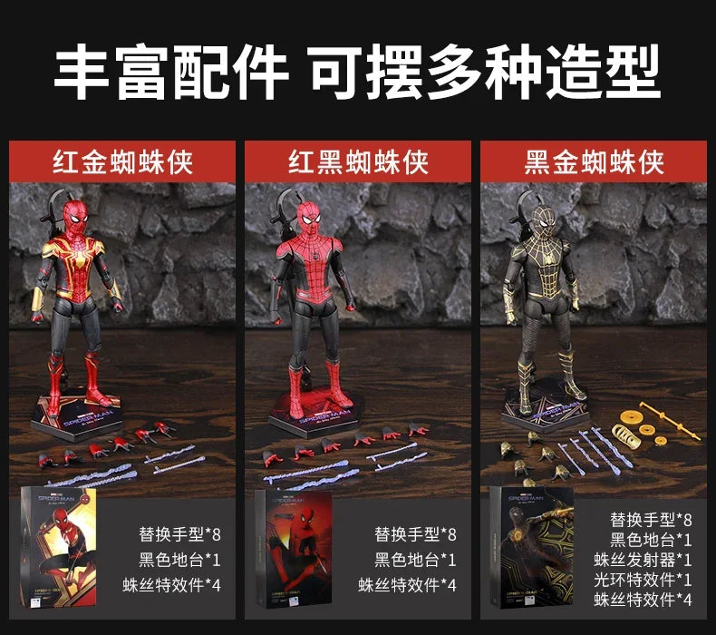 ZD Toy Iron Spider Man Advanced suit legends No Way Home Peter Parker Gold Black Red Model Action Figure Adult Collectible Toy