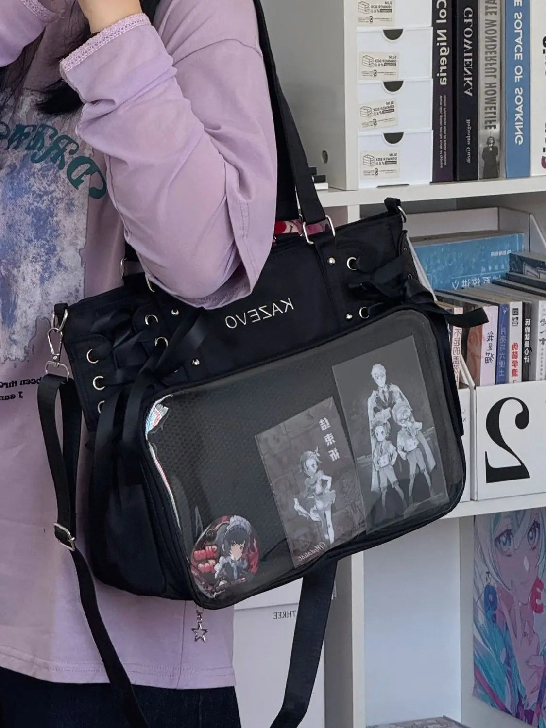 Japanese Harajuku Sweet Girl Ribbon Ulzzang Ita Bag Y2K Large Capacity Tote Bag Women Preppy Style Jk Uniform Shoulder Bag