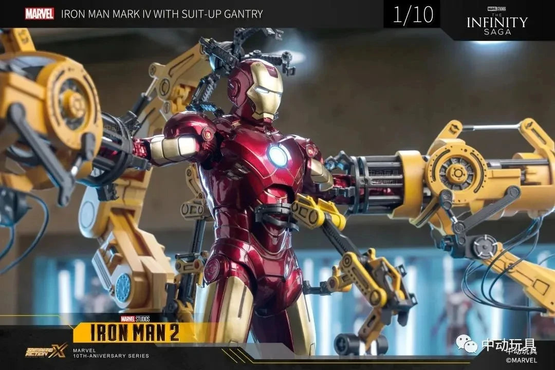 ZD Toys Iron Man MK6 With Suit-up Gantry MK4 With Suit-up Gantry Action Figure Iron Patriot Adult Collection Figure Gift