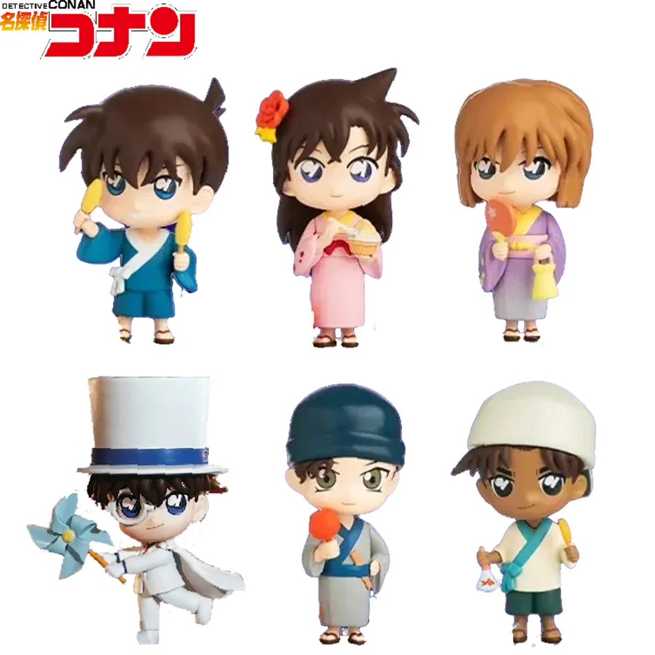 Original Detective Conan Anime Figure Conan Edogawa Action Figure Q Version Collectible Model Doll Toys Desktop Decoration Gifts