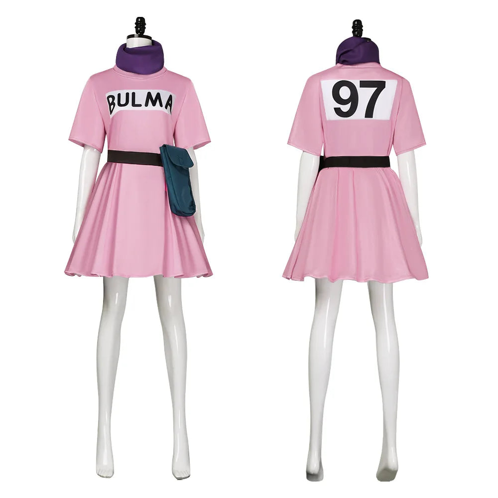 Bulma Costume Anime Cosplay Women's Halloween Year Party Performance Cosplay Costume Set