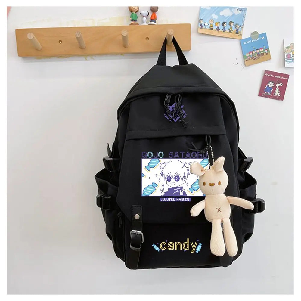 Satoru Jujutsu Kaisen Anime Cosplay Backpack Students School Bag Cartoon Bookbag Laptop Travel Rucksack Outdoor Kids Gifts