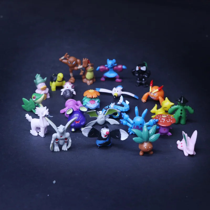 144pcs Mini Pocket Monster Action Figure Pvc Model Statue Ornament Desktop Decor Anime Collection Pc Case Doll Toy Gift