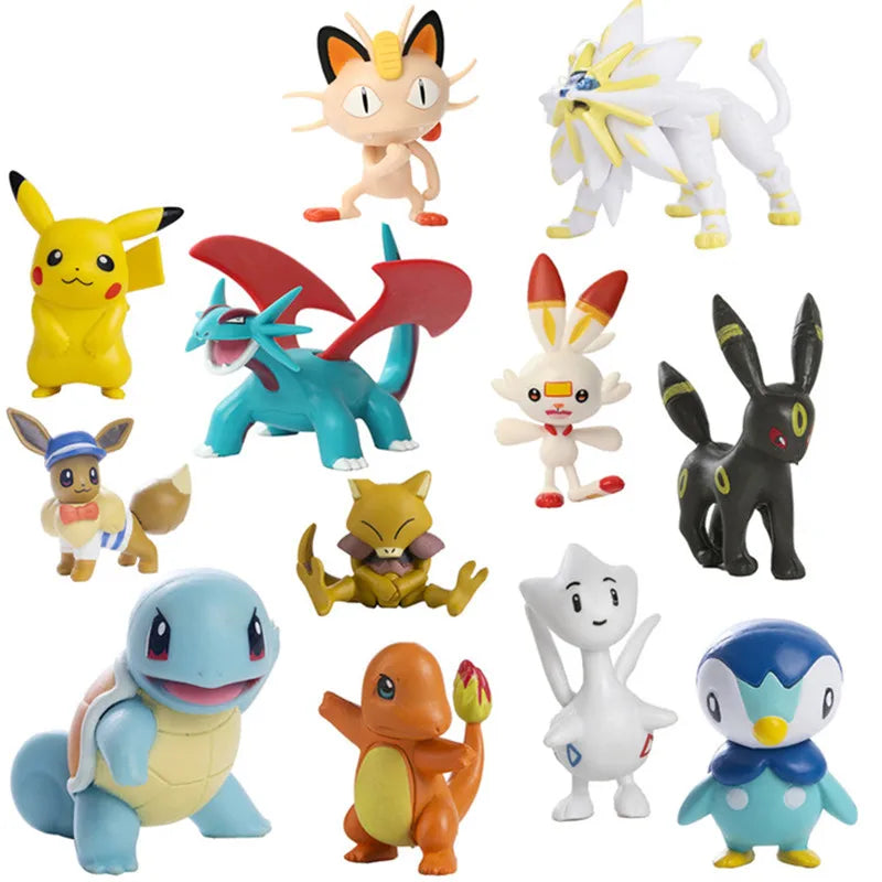 New 4-13Cm Pokemon Cartoons Movie Anime Figure Pikachu Bulbasaur Charmander Cosplay Collection Pet Action Model Toy Gift