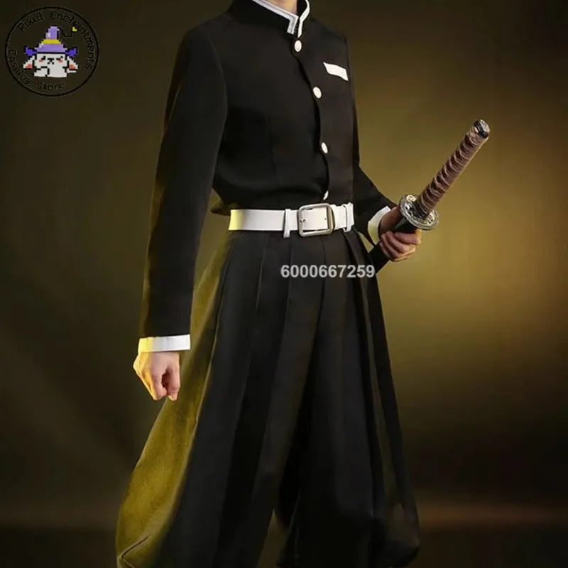 Popular Anime Kamado Tanjirou Cosplay Costume For Women Men Kisatsutai Uniform Wig Halloween Comic Con Outfit Role Playing